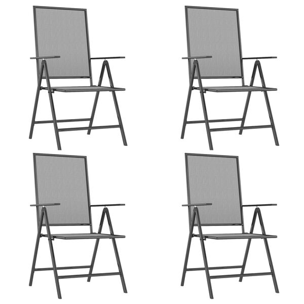 vidaXL Градински трапезен комплект от 5 части, антрацит, стомана