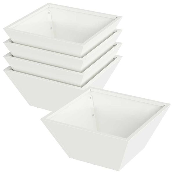 vidaXL Градинска саксия 5 pcs Бяло 35 x 35 x 15 см