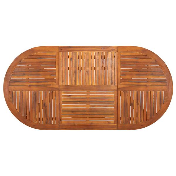 vidaXL Градински трапезен комплект, 7 части, сив