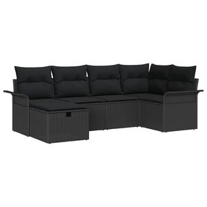 vidaXL Градински Софа Комплект с възглавница 6 pcs Полиратан