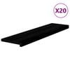 vidaXL Стълбищни стъпала, 20 бр, кафяво-черни, 100x25x2 см, дъб масив