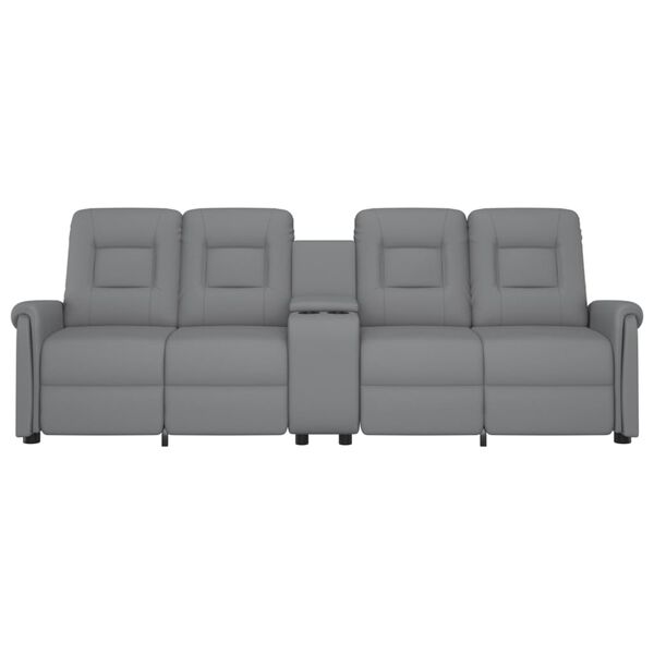 vidaXL 4-местен масажен наклоняем стол с държач за чаша, сив