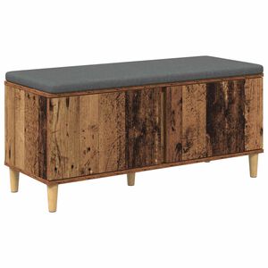 vidaXL Пейка за коридор с възглавница Старо дърво 100 x 38 x 46 см