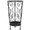 vidaXL Поставка за чадъри, винтидж стил, метална, 26x46 см, черна