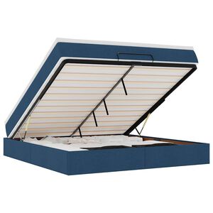 vidaXL Османска легло с матрак, синьо, 180x200 см, плат