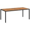 vidaXL Градинска маса Черно 190 x 90 x 75 cm полиратан
