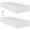 vidaXL Рамка за легло Бяло и сребро 75 x 190 cm Инженерно дърво