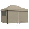 vidaXL Парти шатър 410 x 279 x 315 cm Тауpe с черна рамка