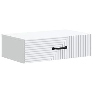 vidaXL Стенен страничен масичка Бяло 59 x 34,5 x 17 см