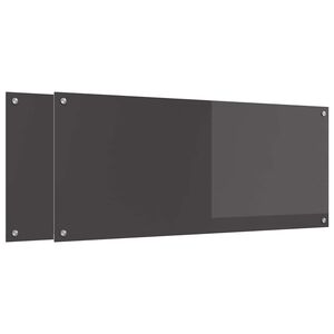 vidaXL Кухненски заден панел 2 pcs Тъмен сив 120 x 50 cm