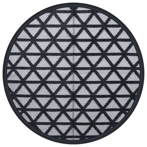 vidaXL Килим за открито, ARAKIL черен, &Oslash;160 см, PP