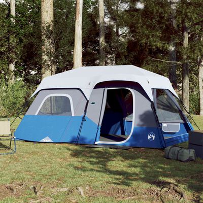 vidaXL Семейна палатка с LED 9-местна светлосиня бързо освобождаване