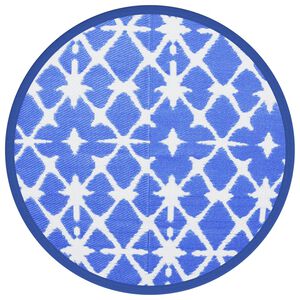 vidaXL Килим за открито, ARAKIL син и бял, &Oslash;160 см, PP