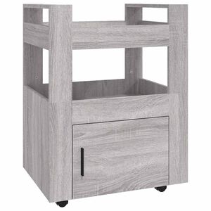 vidaXL Кухненска количка, сив сонома, 60x45x80 см, инженерно дърво