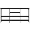 vidaXL Конзолна маса, черна, 160x29x80 см, инженерно дърво