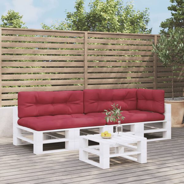 vidaXL Палетни възглавници, 5 бр, виненочервени, текстил