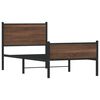vidaXL Метална рамка за легло без матрак Кафяв дъб 75x190 cm