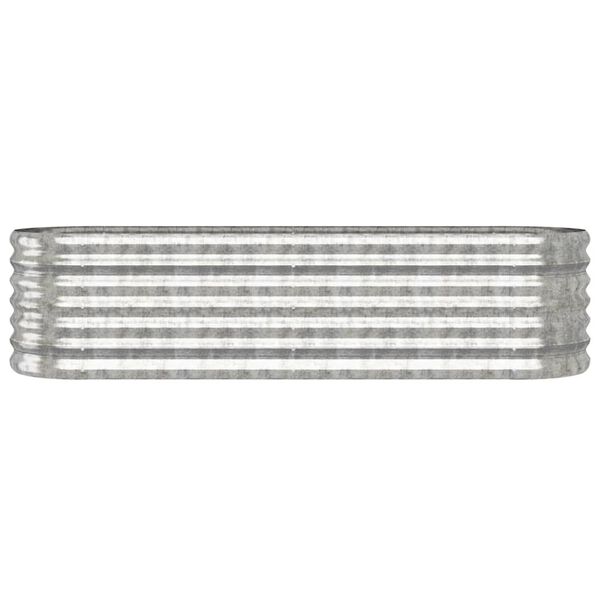 vidaXL Градинска повдигната леха поцинкована стомана сребрист