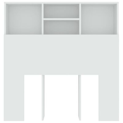 vidaXL Табла за легло тип шкаф, бяла, 100x19x103,5 см