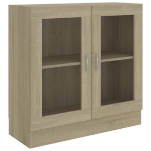 vidaXL Шкаф витрина, дъб сонома, 82,5x30,5x80 см, инженерно дърво
