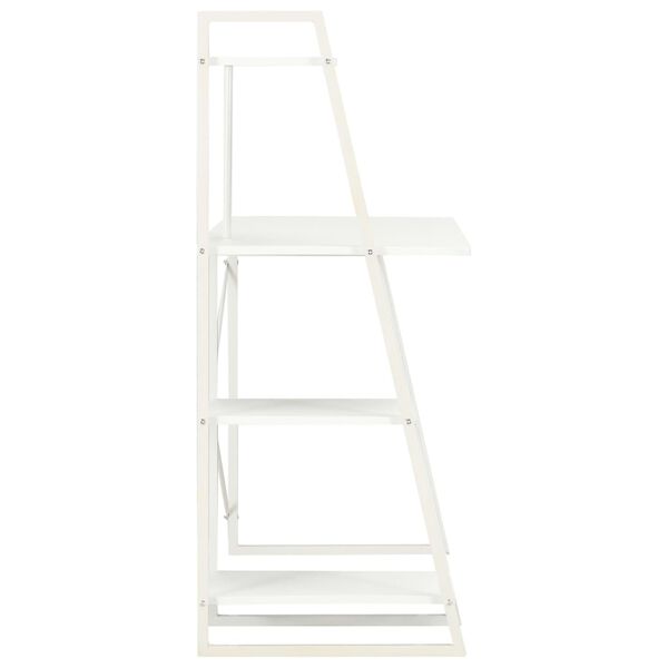 vidaXL Бюро с модул с рафтове, бяло, 102x50x117 см