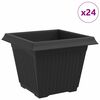 vidaXL Квадратна цветна саксия 24 бр. Черно 28,5 x 28,5 x 22 см