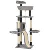 vidaXL Котешко дърво със сизалени стълбове, сиво, 145 см