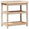 vidaXL Маса за разсаждане с рафтове, 82,5x45x86,5 см, бор масив