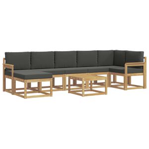 vidaXL Комплект дивани за открито 8 pcs Бяло и антрацит Полиестер