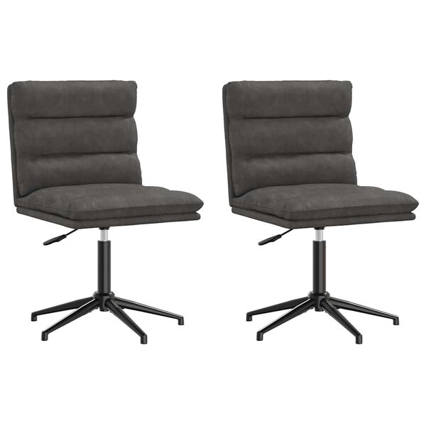 vidaXL Трапезни столове, 2 бр, черни, изкуствена кожа