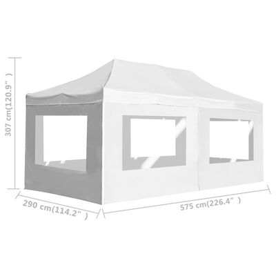 vidaXL Професионална сгъваема парти шатра + стени алуминий 6х3 м бяла