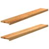 vidaXL Прозоречни первази, 2 бр, светлокафяви, 140x20x2 см, дъб масив