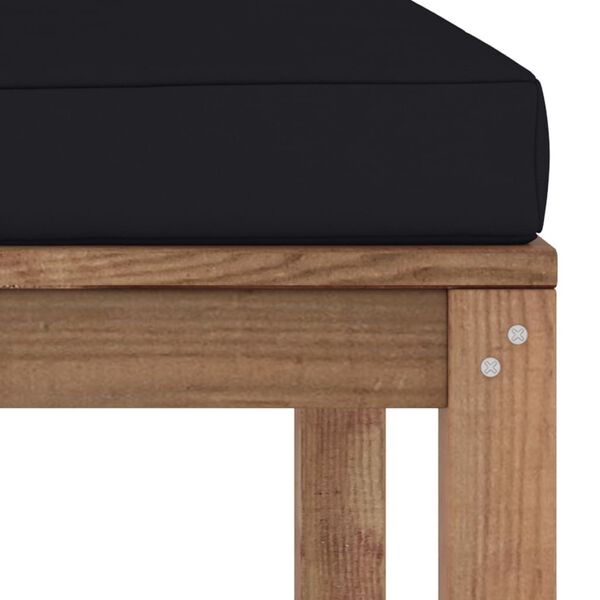 vidaXL Градинска поставка за крака с черна възглавница