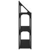 vidaXL Стенен рафт на 3 нива черен 80x21x78,5 см инженерно дърво