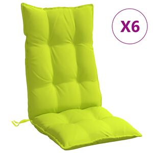 vidaXL Възглавници за столове с облегалка 6 бр яркозелени Оксфорд плат