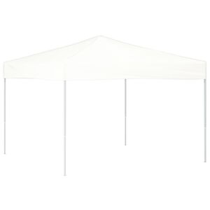 vidaXL Сгъваема парти палатка, бяла, 3x3 м