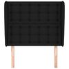 vidaXL Горна табла за легло с уши, черна, 83x23x118/128 см, плат