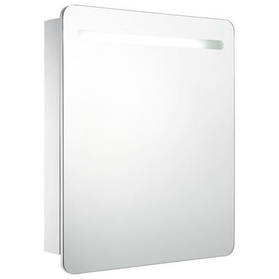 vidaXL LED шкаф с огледало за баня, 68x9x80 см