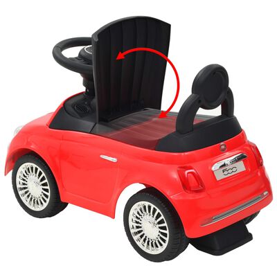 vidaXL Детска кола за яздене "Fiat 500" червена