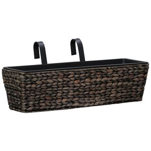 vidaXL Кашпи, 2 бр, воден хиацинт, кафяв