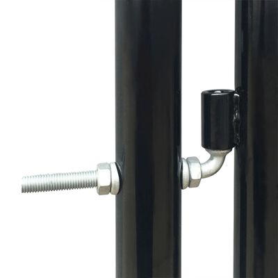 vidaXL Единична оградна врата, 300x250 см, черна
