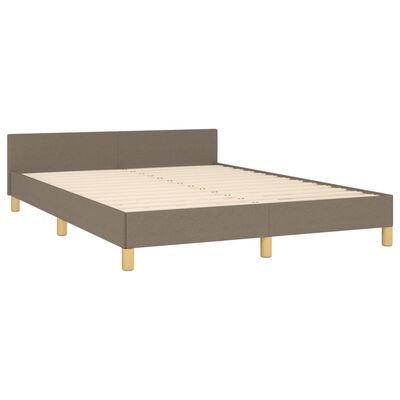 vidaXL Рамка за легло с табла, таупе, 140x200 см, плат