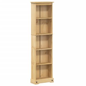 vidaXL Етажерка за книги "Corona" 46x20x170 см масивно дърво бор
