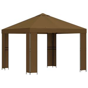 vidaXL Шатра 3 x 3 m Таупе Полиестер и стомана 190 gsm