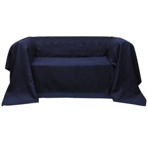 vidaXL Micro-suede Couch Slipcover Navy Blue 140 x 210 cm