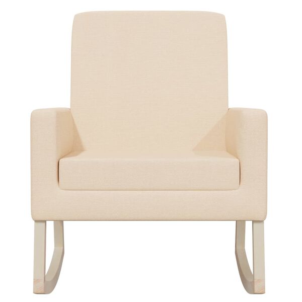 vidaXL Люлеещ се стол, кремав, текстил