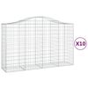 vidaXL Габионни кошници арка 10 бр 200x50x120/140см поцинковано желязо