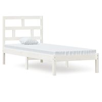 vidaXL Рамка за легло, бяла, дърво масив, 75x190 см, 2FT6 Small Single