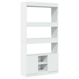 vidaXL Висок шкаф, бял, 92x33x180 см, инженерно дърво