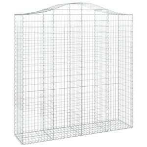 vidaXL Дъговидна габионна кошница 200x50x200/220 см поцинковано желязо